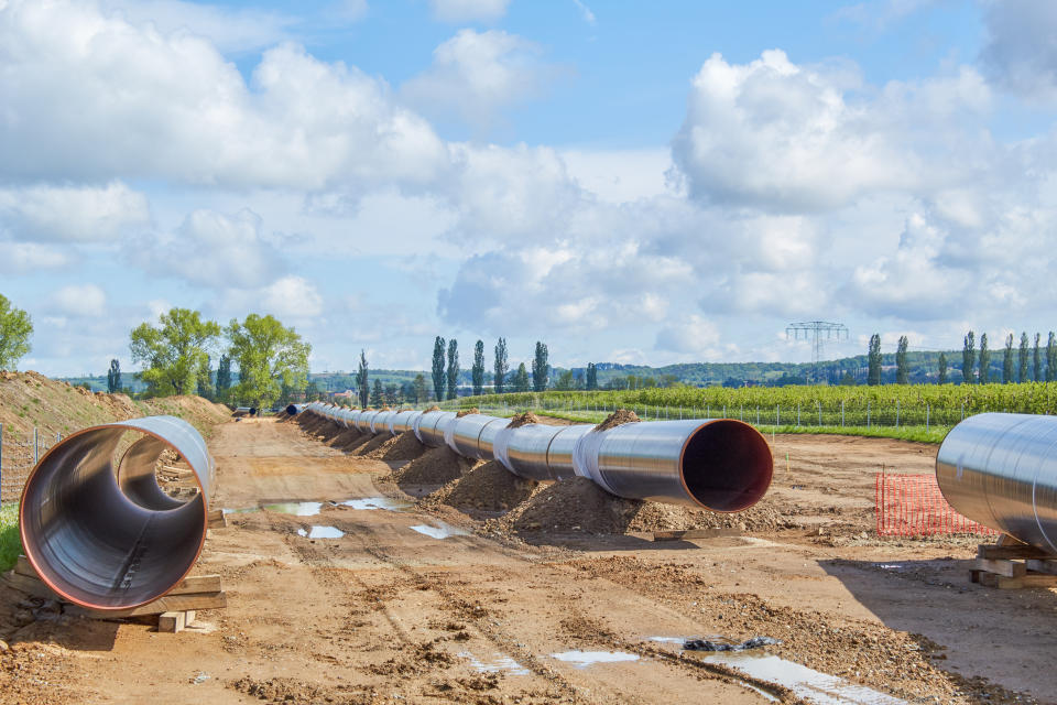 Landside construction section of the 'Nord Stream2' route near Meissen