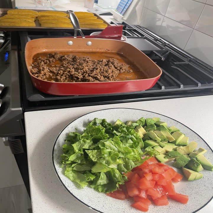 ingredients for tacos lined up