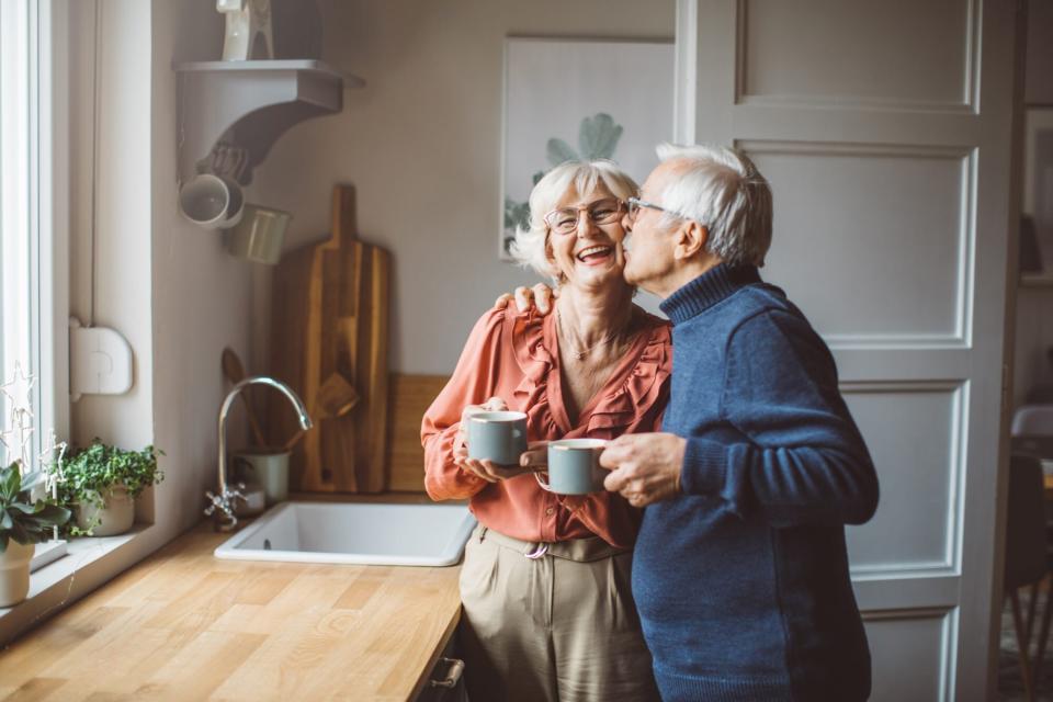 couple enjoying morning coffee