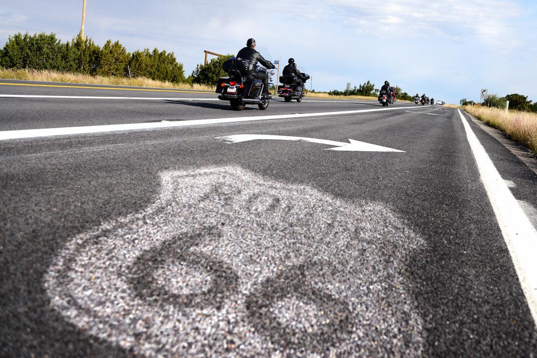 motorcyclists on route 66 in Arizona