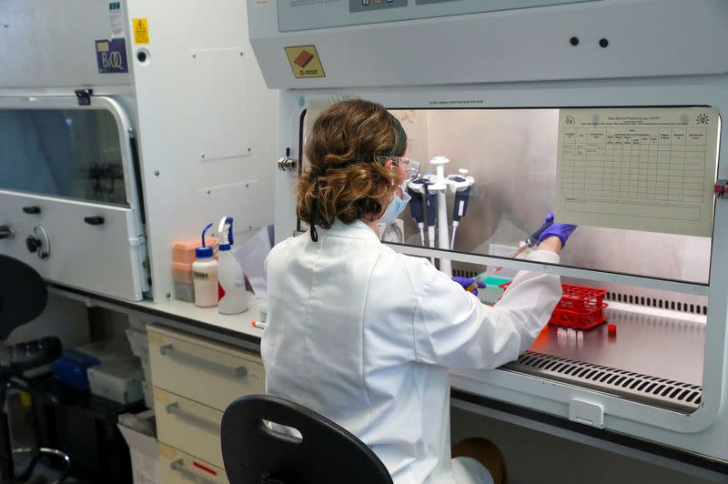 FILE PHOTO: Britain's William, Duke of Cambridge, visits the Oxford Vaccine Group's facility at the Churchill Hospital, in Oxford