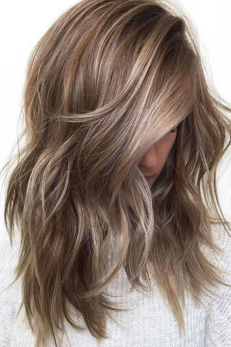 light blonde hair with brown highlights