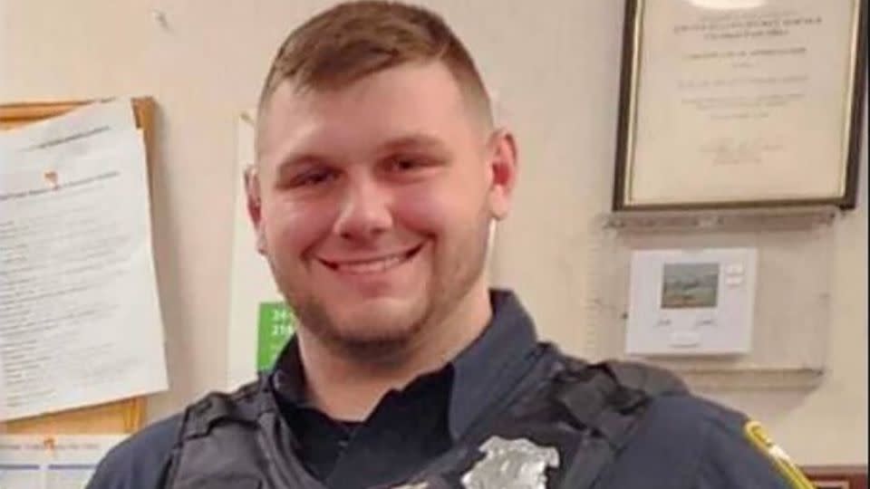 The Euclid Police Department identified Jacob Derbin, 23, as the officer that was shot and killed during an ambush on Saturday night. - Euclid Police Department