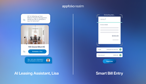 AI Leasing Assistant, Lisa and Smart Bill Entry are part of a suite of AI-powered features within AppFolio Realm, delivering on its product vision to create a world where managing communities feels magical and effortless.