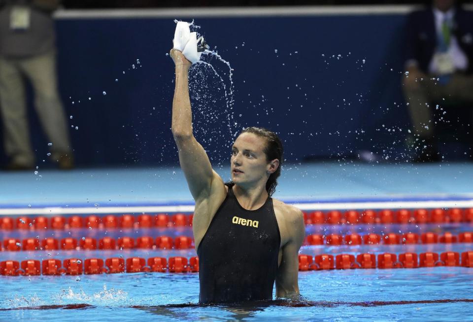 Katinka Hosszu broke the women's 400 IM world record by more than two seconds. (AP)