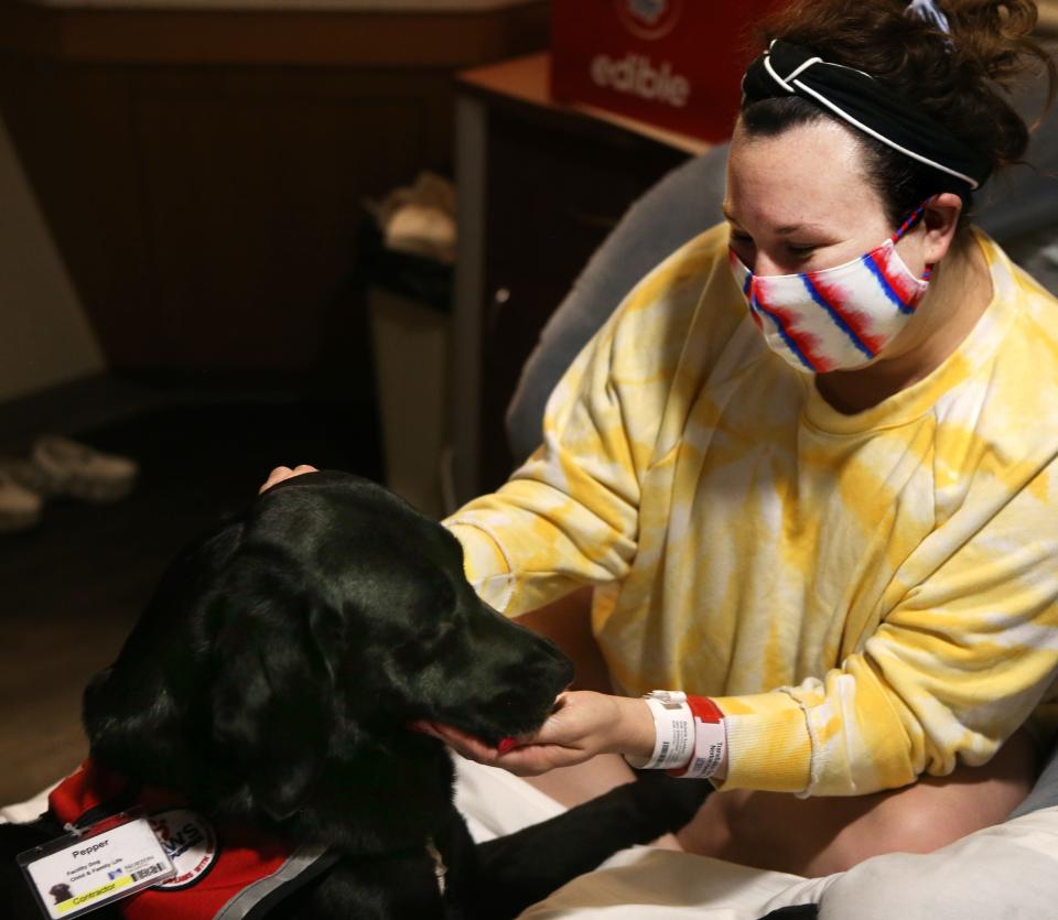 Lyndsey Howard and Pepper visited at Norton Hospital on 
May 13, 2022.