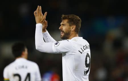 Football Soccer Britain - Swansea City v Crystal Palace - Premier League - Liberty Stadium - 26/11/16 Swansea City's Fernando Llorente celebrates scoring their fifth goal Action Images via Reuters / Peter Cziborra Livepic