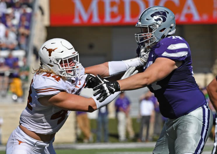 Frantz is Kansas State’s starting left tackle. (Getty)