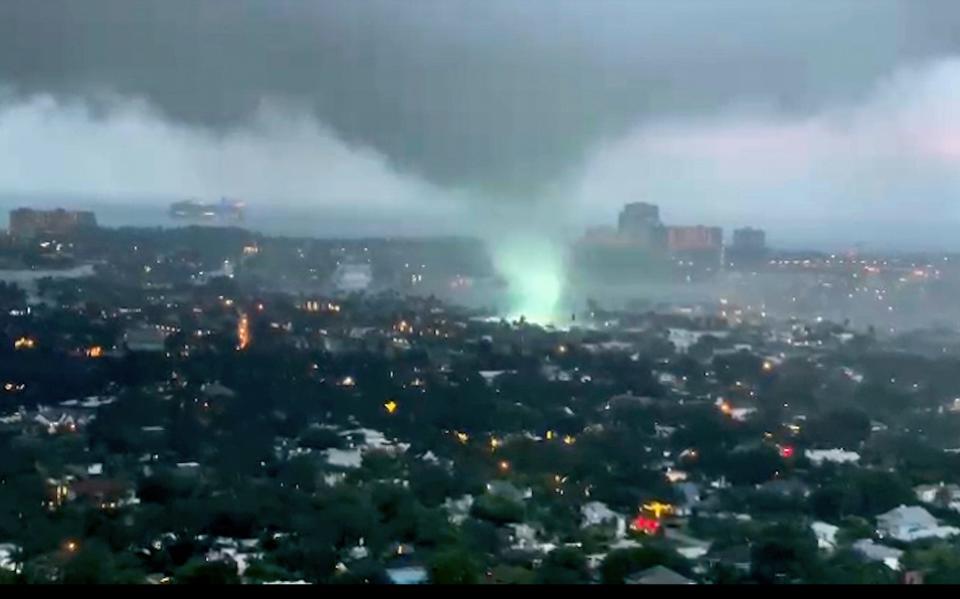 A tornado touches down in Ft. Lauderdale, Florida on January 6, 2024.