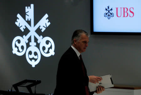 CEO Sergio Ermotti of Swiss bank UBS arrives before the annual news conference in Zurich, Switzerland January 22, 2018. REUTERS/Arnd Wiegmann