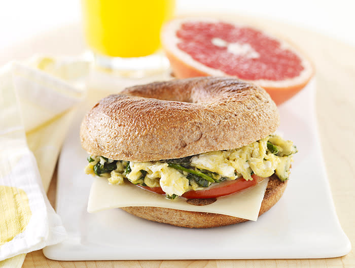 Green Eggs & Ham Bagel Breakfast Sandwich