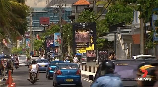 Kuta is a popular area for tourists. Picture: 7 News