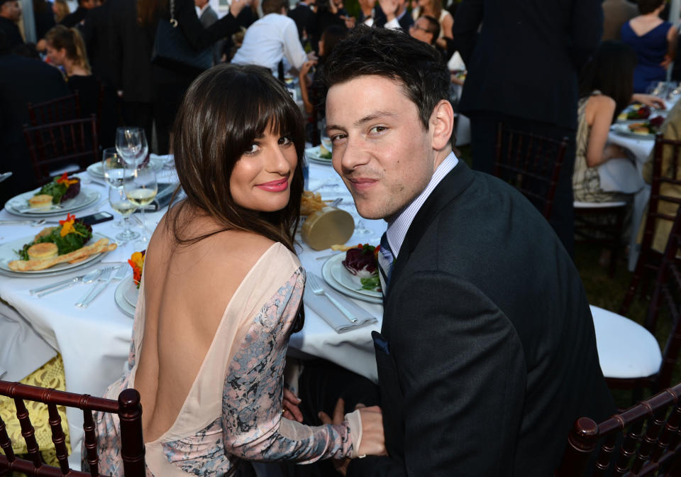 LOS ANGELES, CA - JUNE 09: Actors Lea Michele and Cory Monteith inside the 11th Annual Chrysalis Butterfly Ball sponsored by Audi, Grey Goose, Kayne Anderson and smartwater on June 9th, 2012 (Photo by Michael Buckner/Getty Images For Chrysalis)