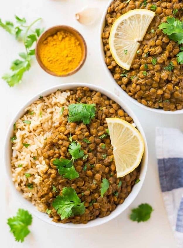 Don’t be fooled by its modest appearance — this lentil dish is plenty vibrant, thanks to ingredients like ginger, garlic, turmeric, and curry powder. Recipe: Instant Pot Lentil Curry