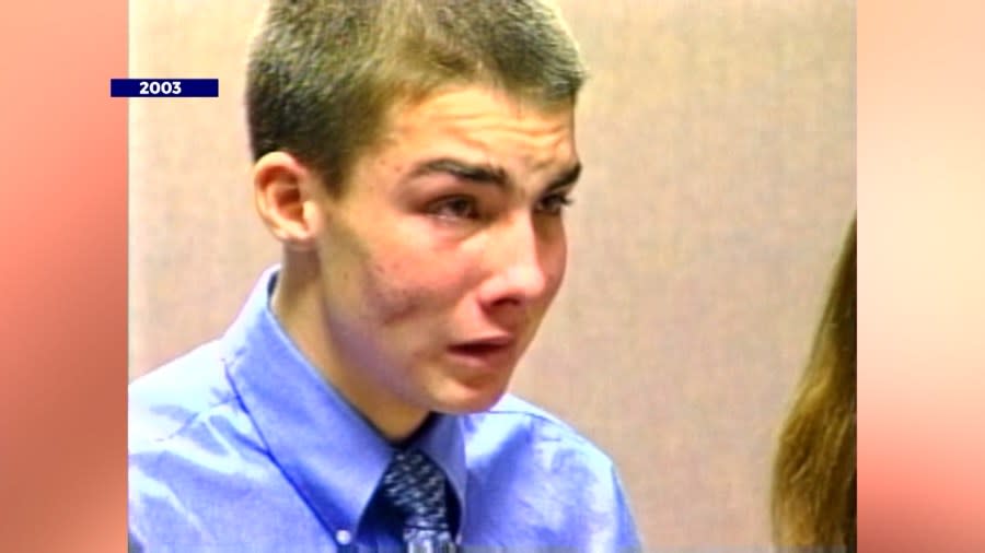 <em>Sean Larimer, 16, in court in 2003 for a DUI crash that killed his three friends. (KLAS)</em>