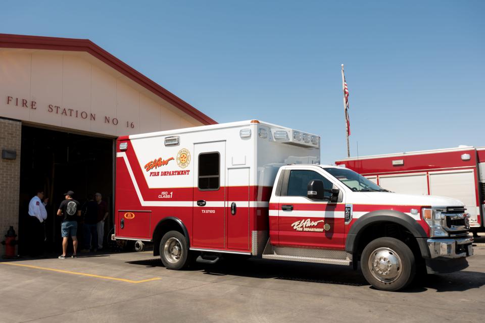 An El Paso Fire Department ambulance, similar to this one in an archive photo, was stolen, leading to a police pursuit across El Paso before ending in a crash on Tuesday morning.