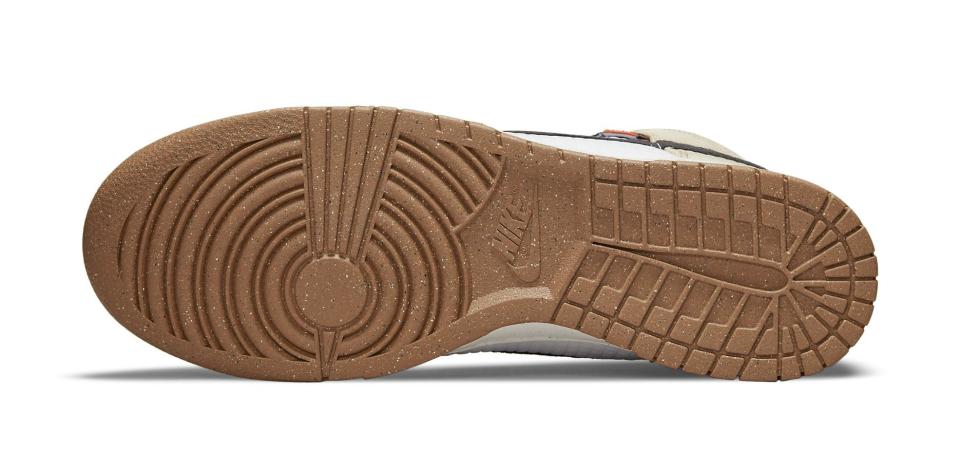 The outsole of the Nike Dunk High “Next Nature Sail.” - Credit: Courtesy of Nike