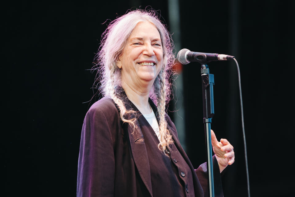Patti Smith performs on stage during Noches del Botanico music festival at Real Jardín Botánico Alfonso XIII on June 20, 2022 in Madrid, Spain