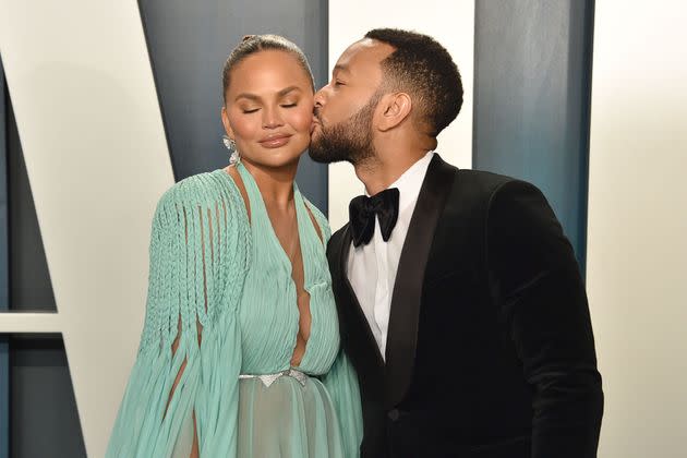 Teigen and Legend attend the 2020 Vanity Fair Oscar Party on Feb. 9, 2020, in Beverly Hills, California. (Photo: David Crotty via Getty Images)