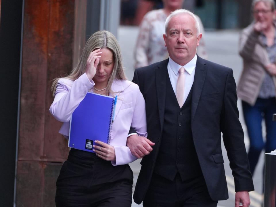 Schoolteacher Joynes arrives at Manchester Crown Court on Monday (Peter Byrne/PA)