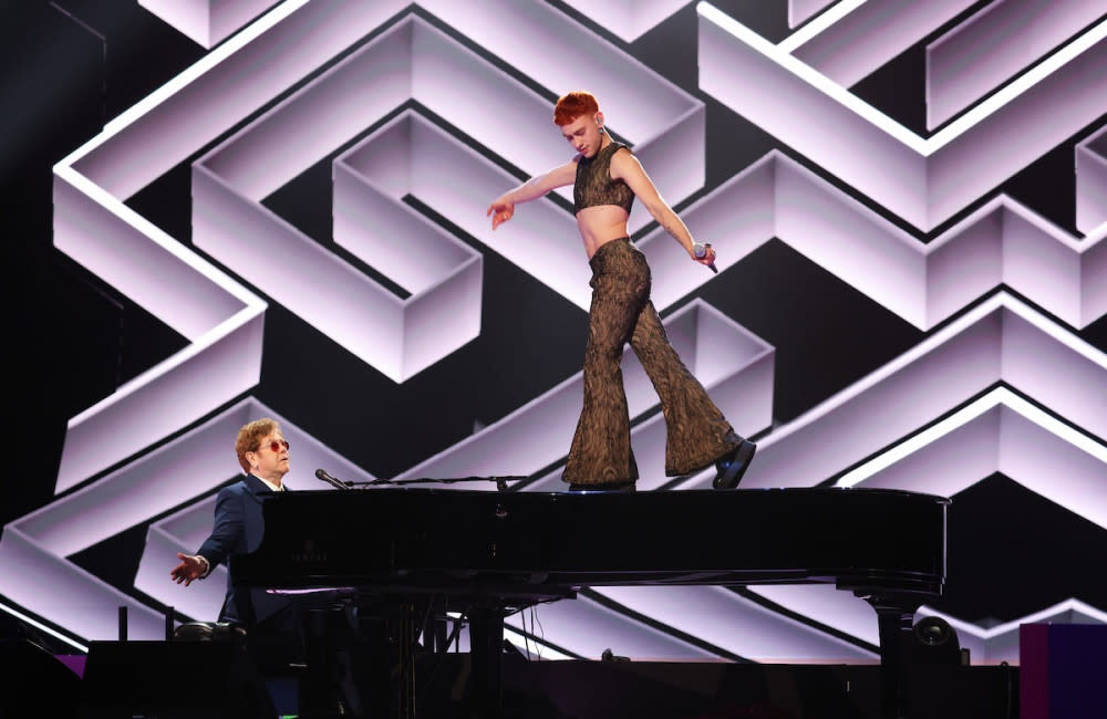 Elton John and Olly Alexander perform It's a Sin at the BRITs credit:Bang Showbiz