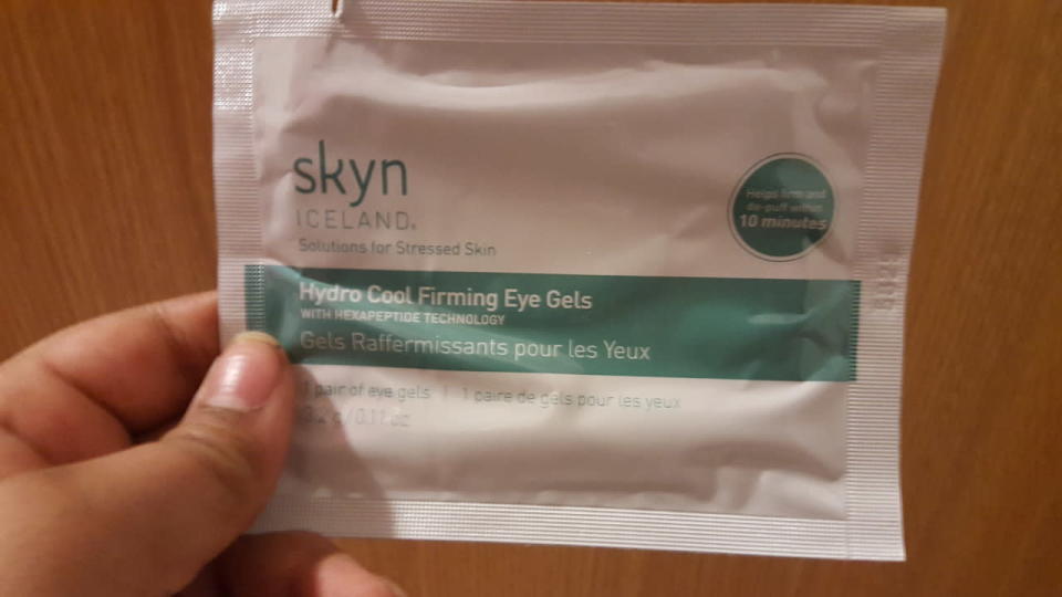 Skyn Iceland Hydro Cool Firming Face Gels for Smile Lines: This product is meant to flatten “smile lines,” which I do not have, so it was hard for me to judge the efficacy of these under-eye patches. They did feel very cooling on my skin and overall reduced some of the puffiness I had from fatigue.