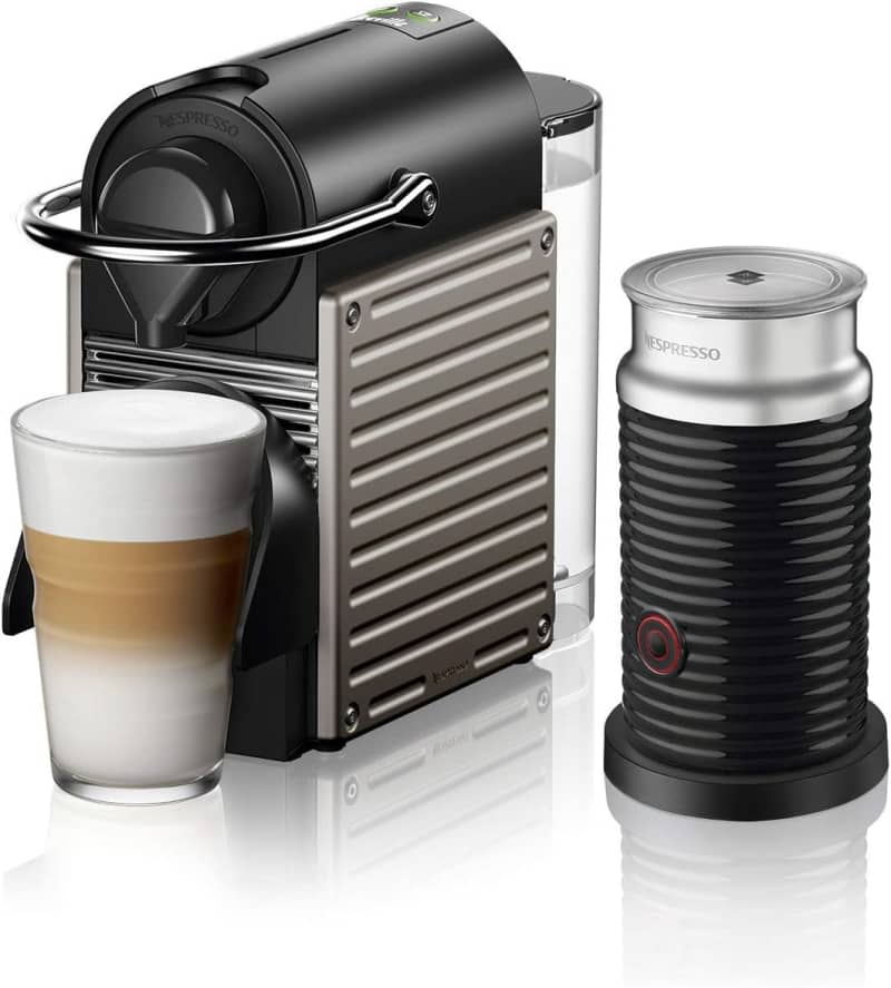 Nespresso Pixie Espresso Machine by Breville with Aeroccino Milk Frother