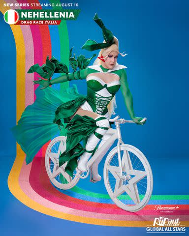 <p>World of Wonder/Paramount+</p> Nehellenia 'RuPaul's Drag Race Global All Stars' promo look