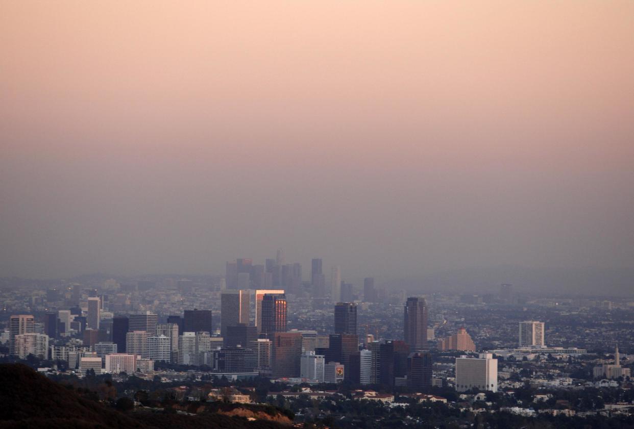 The Los Angeles skyline seen through a cloud of smog: Lucy Nicholson/Reuters