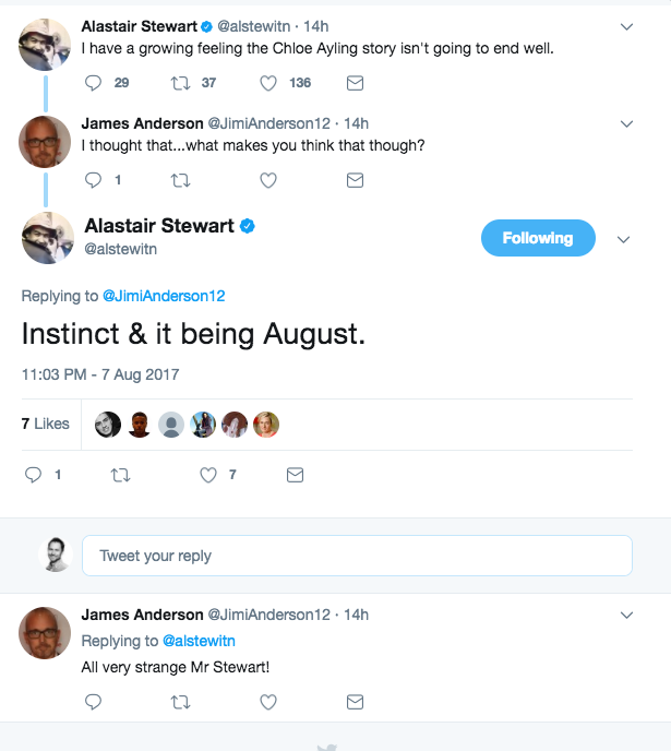 Alastair Stewart’s tweet