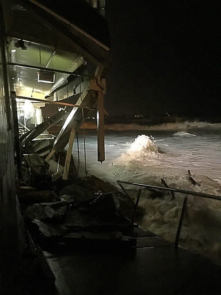 Homes and business in Collaroy are being washed away by the wild weather. Photo: Twitter/Sam Clarke