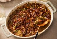 <p>Never has there ever been a holiday table without green bean casserole. Okay, that’s an exaggeration, but you get the point. It’s an American classic everyone knows but not everyone gets the opportunity to enjoy due to dietary restrictions or eating lifestyles. We love this <a href="https://www.delish.com/cooking/recipe-ideas/g4203/gluten-free-dinner-ideas/" rel="nofollow noopener" target="_blank" data-ylk="slk:gluten-free;elm:context_link;itc:0;sec:content-canvas" class="link ">gluten-free</a> version because it gets more forks involved, but even more for its rich, punchy flavors.<br><br>Get the <strong><a href="https://www.delish.com/cooking/recipe-ideas/a41529945/gluten-free-green-bean-casserole-recipe/" rel="nofollow noopener" target="_blank" data-ylk="slk:Gluten-Free Green Bean Casserole recipe;elm:context_link;itc:0;sec:content-canvas" class="link ">Gluten-Free Green Bean Casserole recipe</a></strong>.</p>