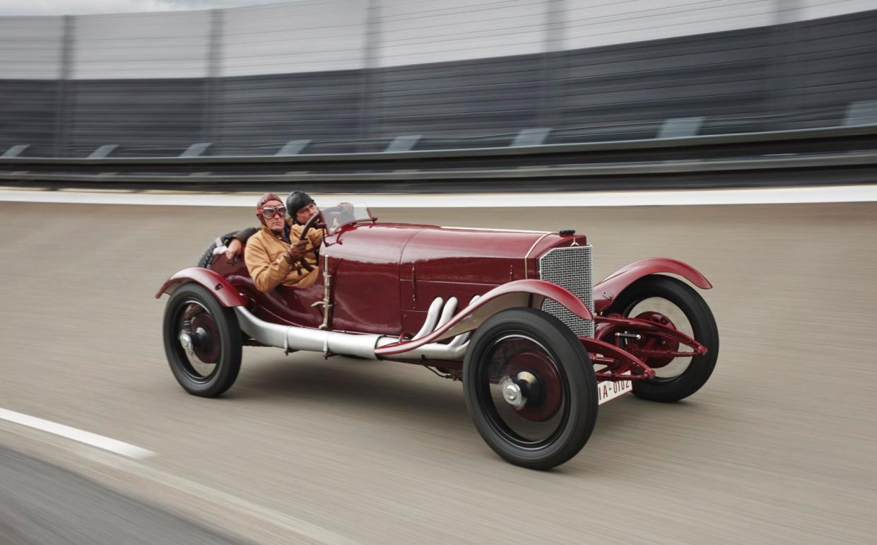 Car being driven around the track