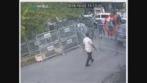 This image taken from CCTV video obtained by the Turkish broadcaster TRT World and made available on Sunday, Oct. 21, 2018, purportedly showing Saudi journalist Jamal Khashoggi before passing barriers that block the road leading to the Saudi consulate, in Istanbul, before entering, Tuesday, Oct. 2, 2018. (CCTV/TRT World via AP)