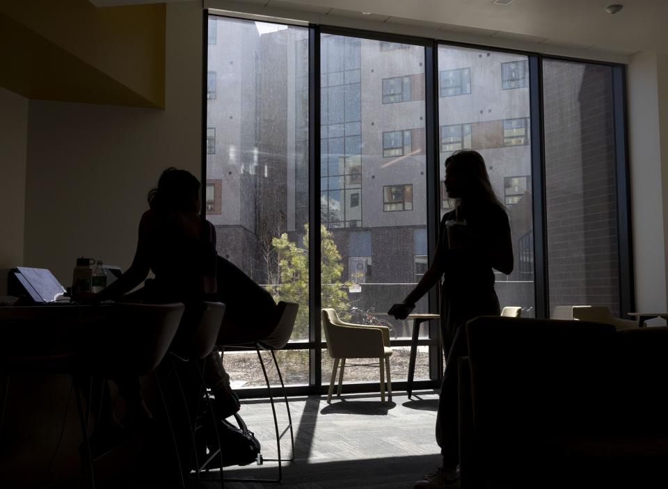 First-year students study in one of the community rooms of Kahlert Village at the University of Utah in Salt Lake City on Wednesday, April 26, 2023. | Laura Seitz, Deseret News