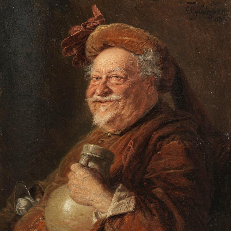 Falstaff (1906, detail) by Eduard von Grützner - Hulton