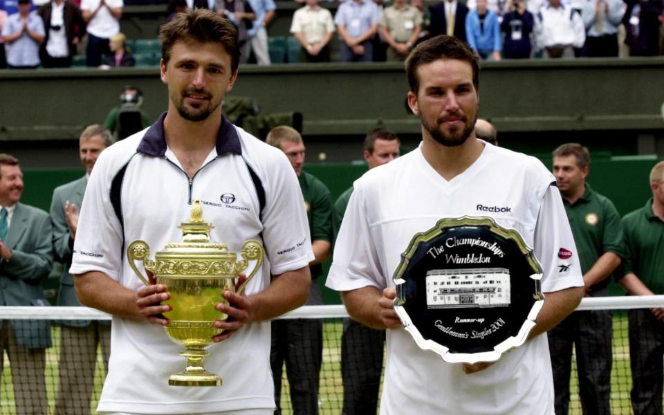 Pat Rafter, right, lost to Goran Ivanisevic, left, in the 2001 final - The Tennis Podcast: Pat Rafter reveals Wimbledon heartache of 2001 final - THE TELEGRAPH