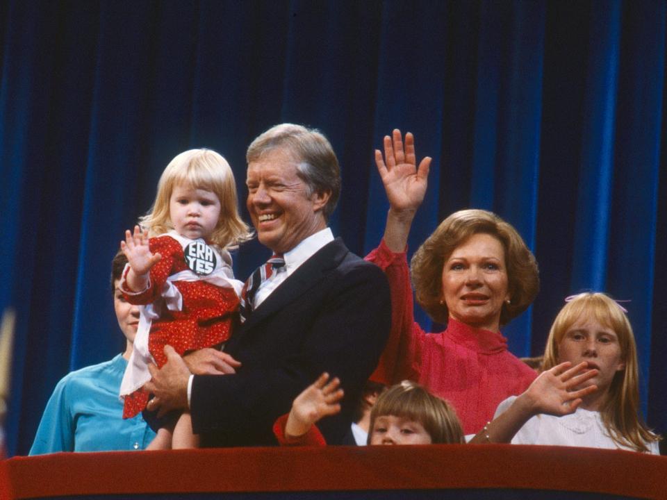 Jimmy and Rosalynn Carter with their grandchildren.