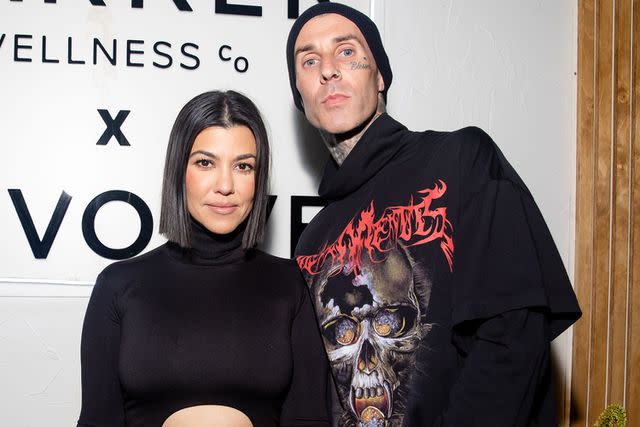 <p>Jason Sean Weiss/BFA.com/Shutterstock </p> Travis Barker and Kourtney Kardashian are eagerly awaiting their baby boy's arrival