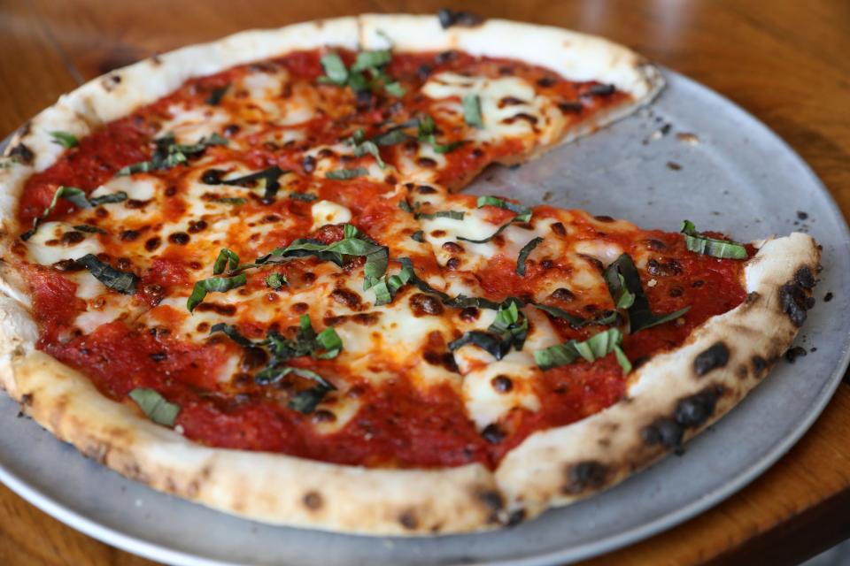 A gluten-free Margherita pizza at Alondra's restaurant in Larchmont Jan. 5, 2024.