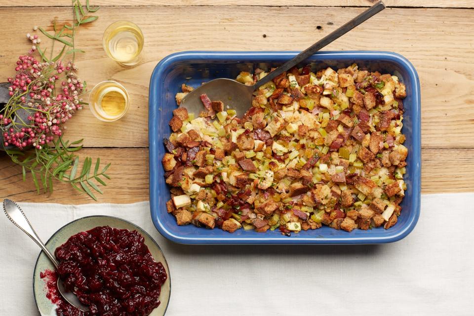 Cider, Bacon, and Golden Raisin Stuffing