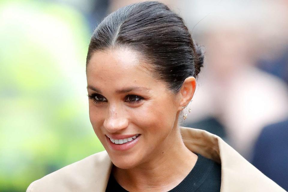 <p>Max Mumby/Indigo/Getty Images</p> Meghan Markle visits Smart Works on January 10, 2019 in London, England.