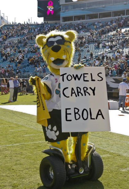 Jacksonville mascot makes an unfortunate Ebola joke