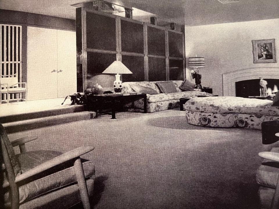 The living room of the McGaha home hosted Hollywood stars and captains of industry.