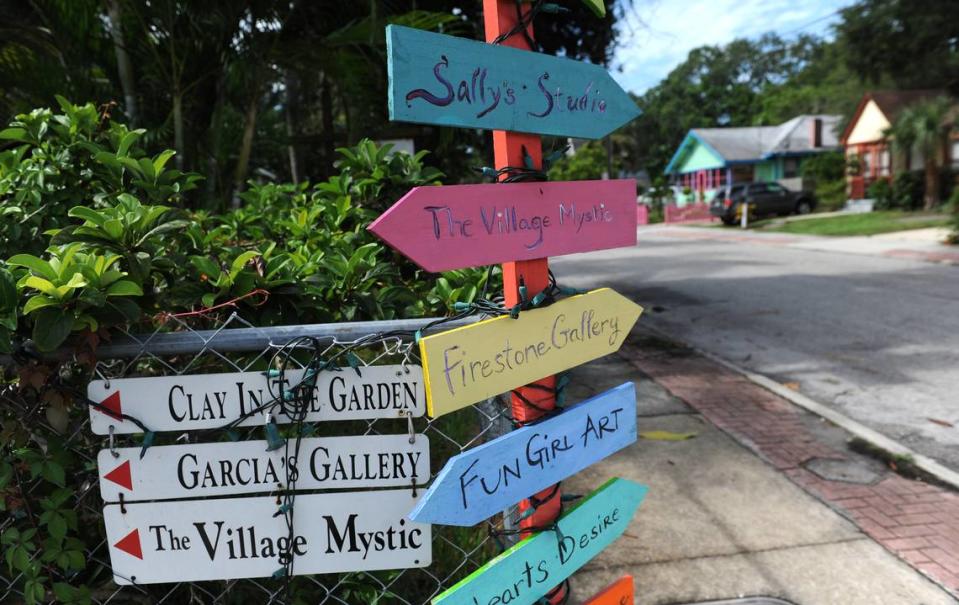 Village of the Arts in Bradenton hosts a monthly weekend Art Walk to showcase the artisans of the live-work community.