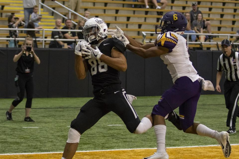Jeff Cotton Jr. (88) set the Idaho record and led the Big Sky Conference in single-season receptions in 2019.