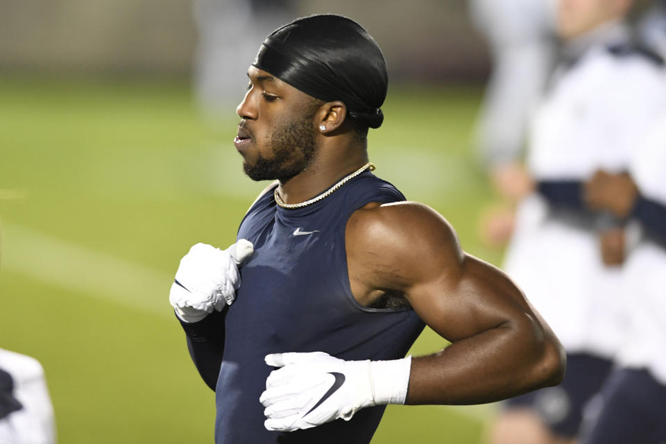 Penn State EDGE Jayson Oweh is about as gifted an athlete as you'll see, even in the NFL. (AP Photo/Barry Reeger)