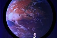 SpaceX CEO Elon Musk unveils his plans to colonize Mars during the International Astronautical Congress in Guadalajara, Mexico, September 27, 2016. REUTERS/Stringer