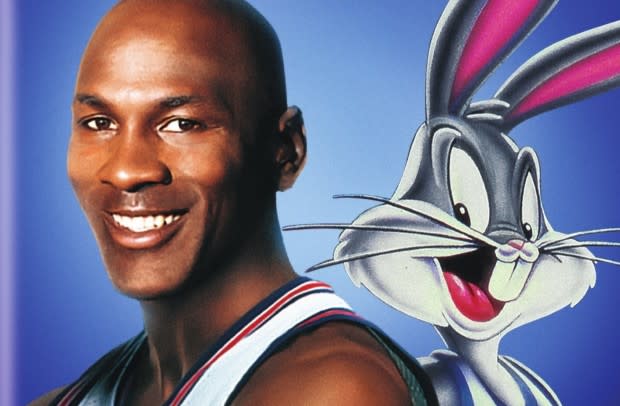 <p>Warner Bros.</p><p>When a group of aliens steal the basketball skills from some of the best players in the NBA—including Charles Barkley, Shawn Bradley, Patrick Ewing, Larry Johnson, and Muggsy Bogues—to help win an important game against the Looney Tunes, Bugs Bunny and friends turn to retired Bulls star Michael Jordan to help save them. Jordan is pulled into the cartoon world to lead the group against the Monstars and save them from being an exhibit in alien amusement park Moron Mountain.</p>