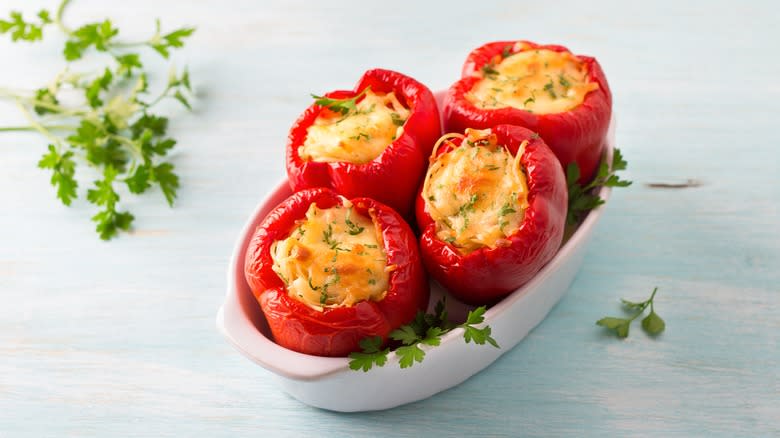 Pasta-stuffed peppers
